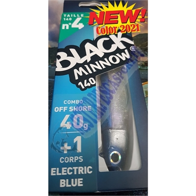 black minnow 140 combo off shore n.4 40g color electric blue-