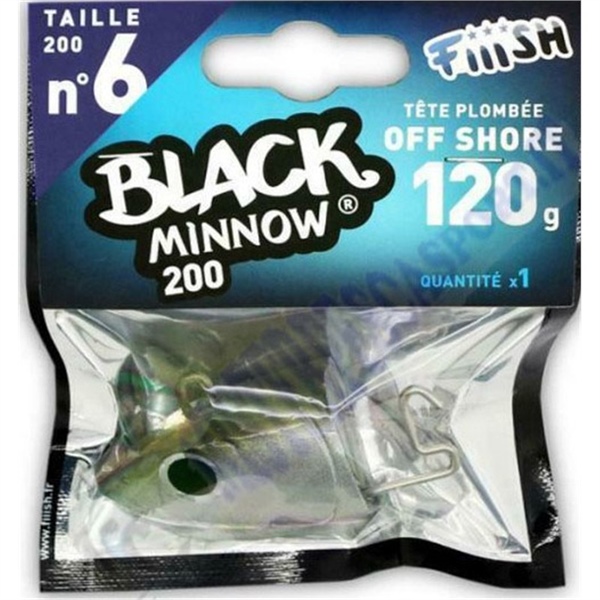 Testa piombata Black minnow 200 n.6 off shore 120g. fiiish -
