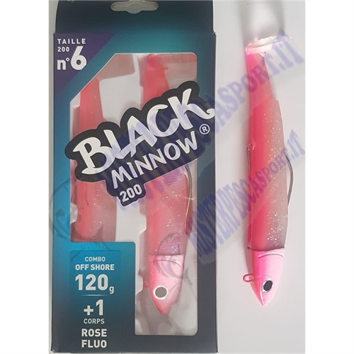 Black minnow n.6 combo off shore 120g  color rose fluo-1
