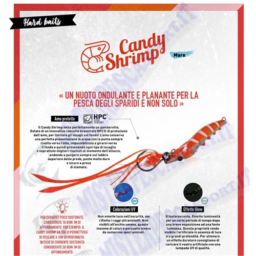 Candy Shrimp 90g color orange fight presentazione.1