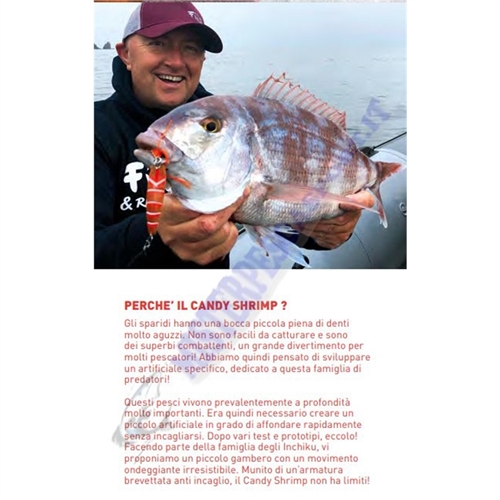 Candy Shrimp 90g color orange fight presentazione.