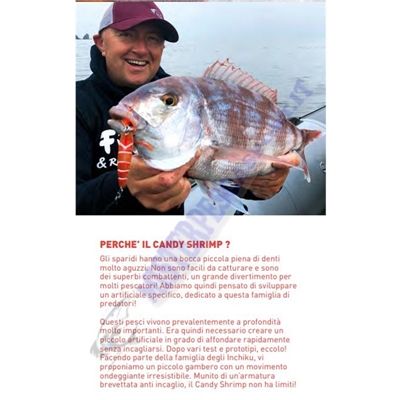 Candy Shrimp 90g color orange fight presentazione.