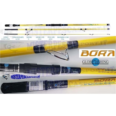 Canna Globe Fishing Bora 450 a 3 sezioni azione 250.bis