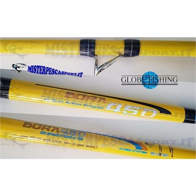 Canna Globe Fishing Bora 450 a 3 sezioni azione 250 grammi