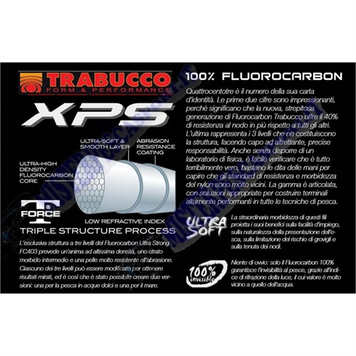 monofilo trabucco t force xps fluoro carbon prospetto info-
