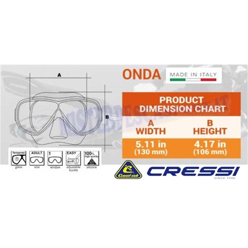 Maschera Cressi sub ondasilicone trasparente DN207010-