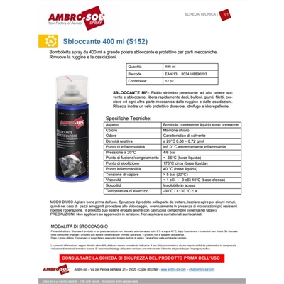 lubrificante sbloccante multiuso Ambro-sol 400ml