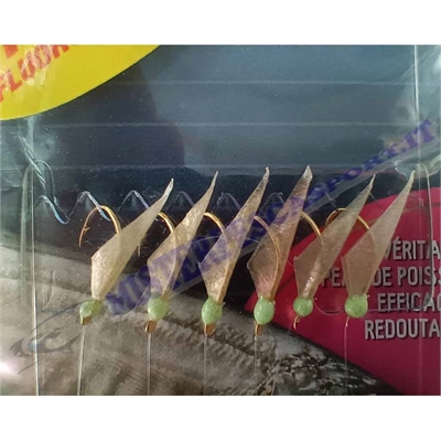 Pro Sabiki filose Ragot Mitraillette rainbow skin naturelle, con vera pelle di pesce,pesca da barca a bolentino, per sugarelli, 