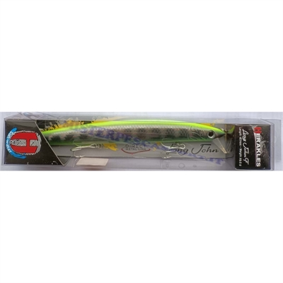 Artificiali Herakles long john 187   29,5 g.  floating, colore charttreuse shine pesca a spinnnig long-jerk, spigola, barracuda,