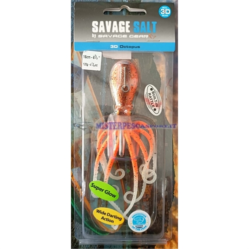 Savage Salt 3D Octopus 20Cm 185G pesca a slow pitch, vertical jigging, traina, pesca alla cernia, dentice, scorfano, ricciola 4