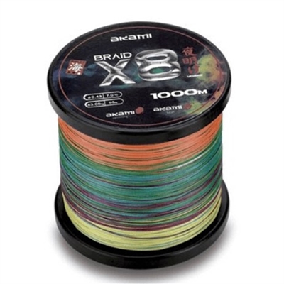 Trecciato akami-yoake-x8-multicolor-1000mt pesca bolentino profondità con  mulinello elettrico