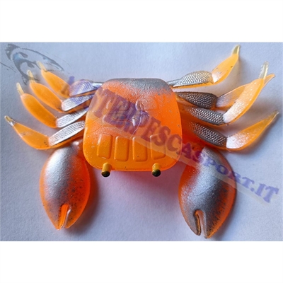 Granchio orange in silicone orange per la pesca al polpo con polpara 