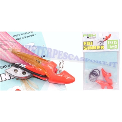 Egi sinker tipo yamashita testa piombata per eging per la pesca alla seppia e calamari novità Fish monkey conf. da 2 pcs...