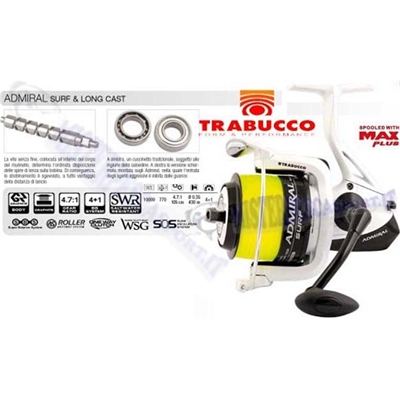 Mulinello Trabucco Admiral longcasto 10000 pesca asurfcasting, bolentino, traina