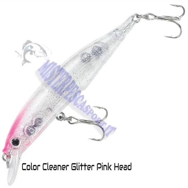 artificiale crazee minnow 70S SW Tuned 6gr, Sinkink color clear glitter pink head pesca a spinning alla spigola, ricciola, cerni