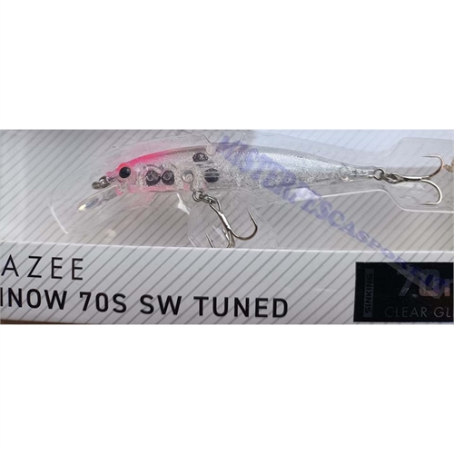 crazee minnow 70S SW Tuned 6gr, Sinkink color clear glitter pink head pesca a spinning alla spigola, ricciola, cernia, barracuda