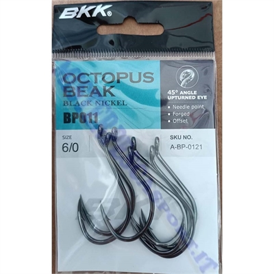 ami BKK octopus beak black nichel pesca traina vivo BP011 n. 6-0