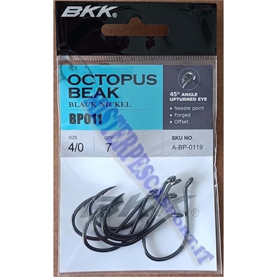 ami BKK octopus beak black nichel pesca traina vivo BP011 n. 4-0