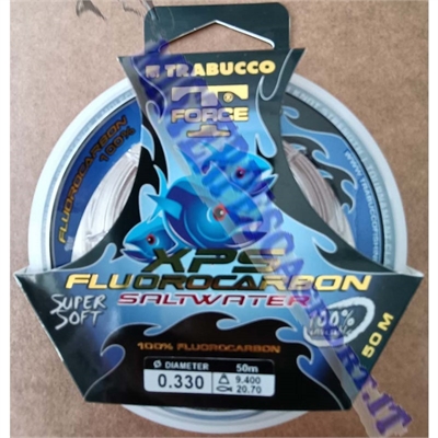 Monofilo fluorocarbon 100% Trabucco T force  XPS saltwater supr soft pesca traina con vivo, terminali bolentino bobina da 50m