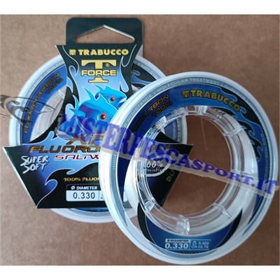 Monofilo fluorocarbon 100% Trabucco T force  XPS saltwater supr soft pesca traina con vivo, terminali bolentino bobina da 50mt