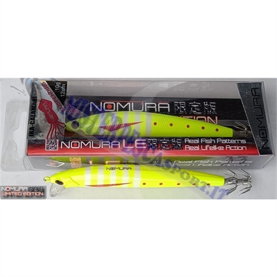 artificiale calamari Nomura Ika limited edition col. 990 fuo yellow whit stripes per la pesca a calamari seppie