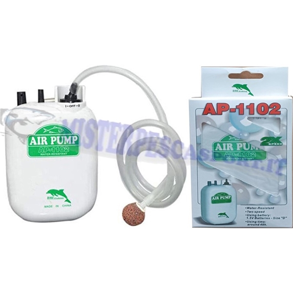 ossigenatore air pump AP-1102 a 2 velocità  per mantenere il pesce vivo