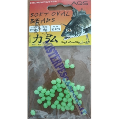 perline ovali 4x5mm florescienti per montaggio terminali da surf casting bolentino,