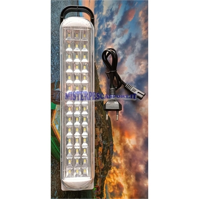 Lampada di emergenza portatile 42 Led ricaricabile bianca e nera
