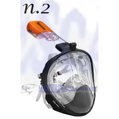 Maschera  In silicone GALAXY Full Face Abysstar  snorkeling apnea colore Blue-nera