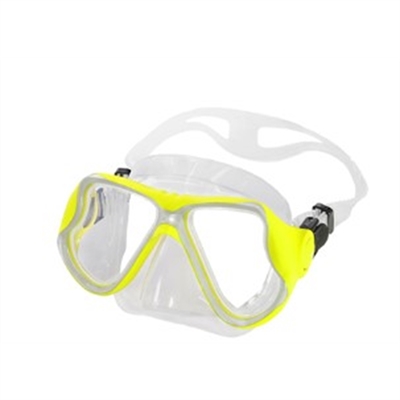 Maschera Reef Light Abysstar silicone trasparente. snorkeling, nuoto Colore Gialla Griggio