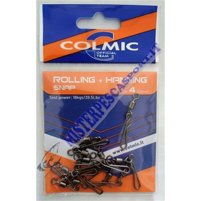attacco rapido rolling hanging snap  busta 12 pezzi per la pesca a traina con il vivo a fondo, spinning, pesca al dentice