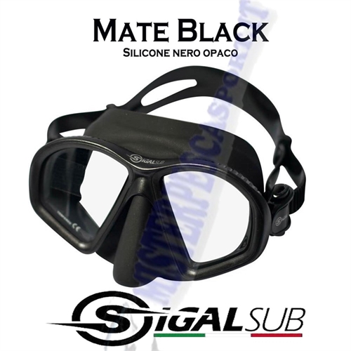 sigalsub-maschera-da-pesca-subacquea-in-silicone nero opaco -mate-anti-glare
