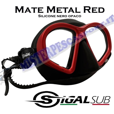 sigalsub-maschera-pesca-subacquea-metal red silicone nero opaco pesca apnea