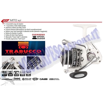 mulinello Trabucco Mito XLT 3000 pesca spinning, bolognese, inglese con galleggiante