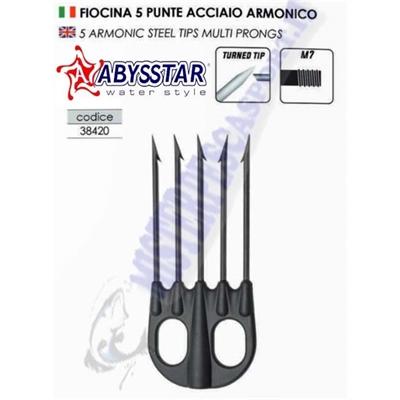 fiocina a 5 punte in acciaio armonico pesca sub 38420