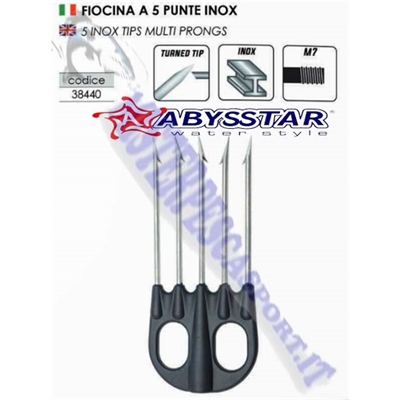 fiocina a 5 punte in acciaio inox 38440 pesca sub