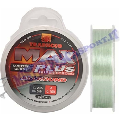 monofilo trabucco max plus super strong allround resistente all'abbrasioni 0,16