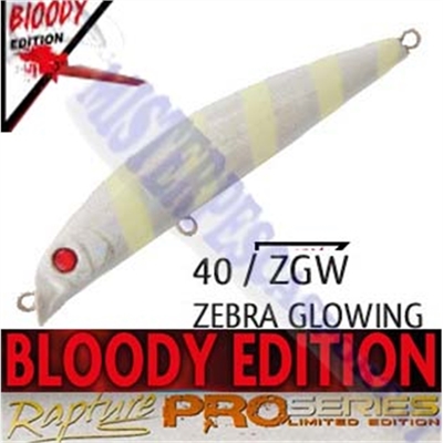 artificiale rapture bayrush -Bay-Rush- 90 colore ZEBRA GLOWING floating pesca spinning