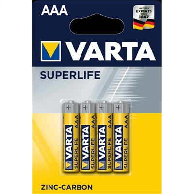 Batterie ministilo Varta superlife tipo AAA zinco carbone 1,5V