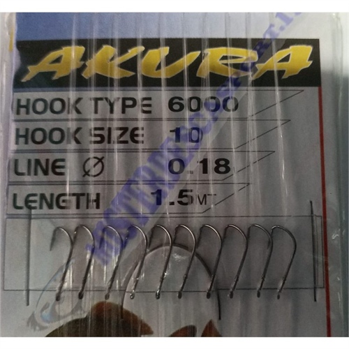 ami legati a mano trabucco akura serie 6000 n. 10 filo 0,18 per la pesca alla bolognese, alla spigola, innesco del bigattino, es