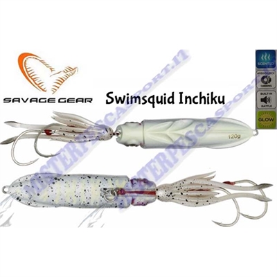 savage gear swimsquid inchiku 120gr. White Glow  