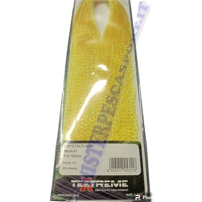 Crystal Flash medium colore 110 yellow giallo fibra ottica per traina, fili per la pesca a traina