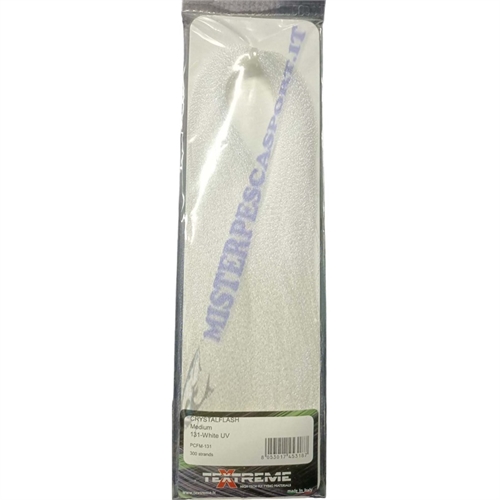 Crystal Flash medium colore 131 white fibra ottica per traina, fili per la pesca a traina. pesca a moscajpg