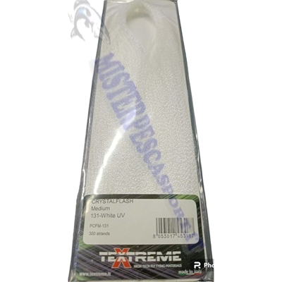 Crystal Flash medium colore 131 white bianco fibra ottica per traina, fili per la pesca a traina. pesca a moscajpg