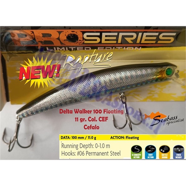 trabucco delta walker pro series limited edition 100 colore cef cefalo pesca aspinning, traina pesca alla spigola, tonnetti, cer
