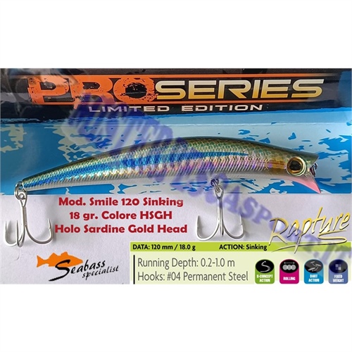 trabucco Smile 120 sinking 18gr.  color HSGH  pro series limited edition  pesca spinning alla spigola