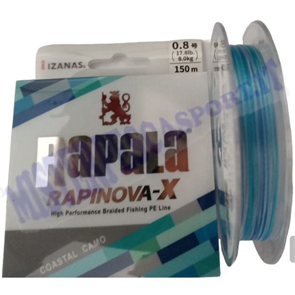 trecciato rapala rapinova - X alta resistenza per la pesca a spinning, eging, traina #0,8  diam. 0, 148