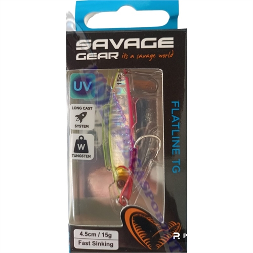 savage-gear-flatline tg 4 cm 15gr. Fs uv chartreuse , pesca a spinnig, pesca light jig, vertical jig, slow pitch