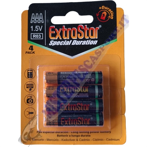 Batterie ministilo Extra star special duration tipo AAA  zinco carbone 1,5V conf. da 4 pz