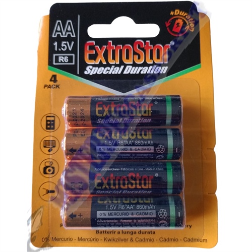 Batterie stilo Extrastar special duration tipo AA zinco carbone 1,5V conf. da 4 pz